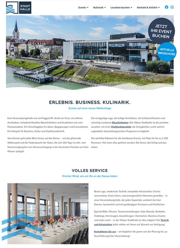 Stadthalle Ybbs – Events. Business. Kulinarik.